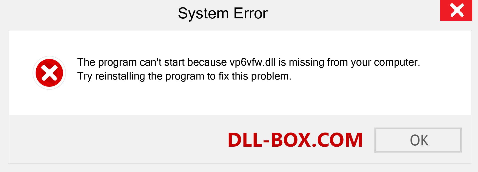 vp6vfw.dll file is missing?. Download for Windows 7, 8, 10 - Fix  vp6vfw dll Missing Error on Windows, photos, images